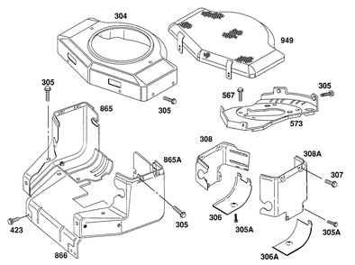 Blower Hsg, Air Guides Diagram and Parts List for 402777-1273-XX  Briggs and Stratton Engine